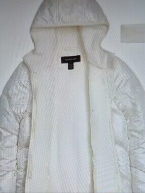Girls 14/16 Weather Tamer Iridescent White Foil Hooded Puffer Jacket